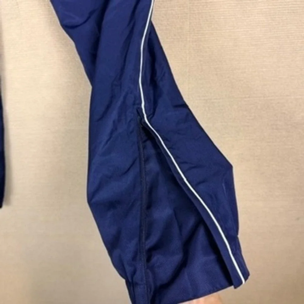Lacoste Sport Navy Blue Track Pants White Piping Zip Ankle Joggers US M FR 4